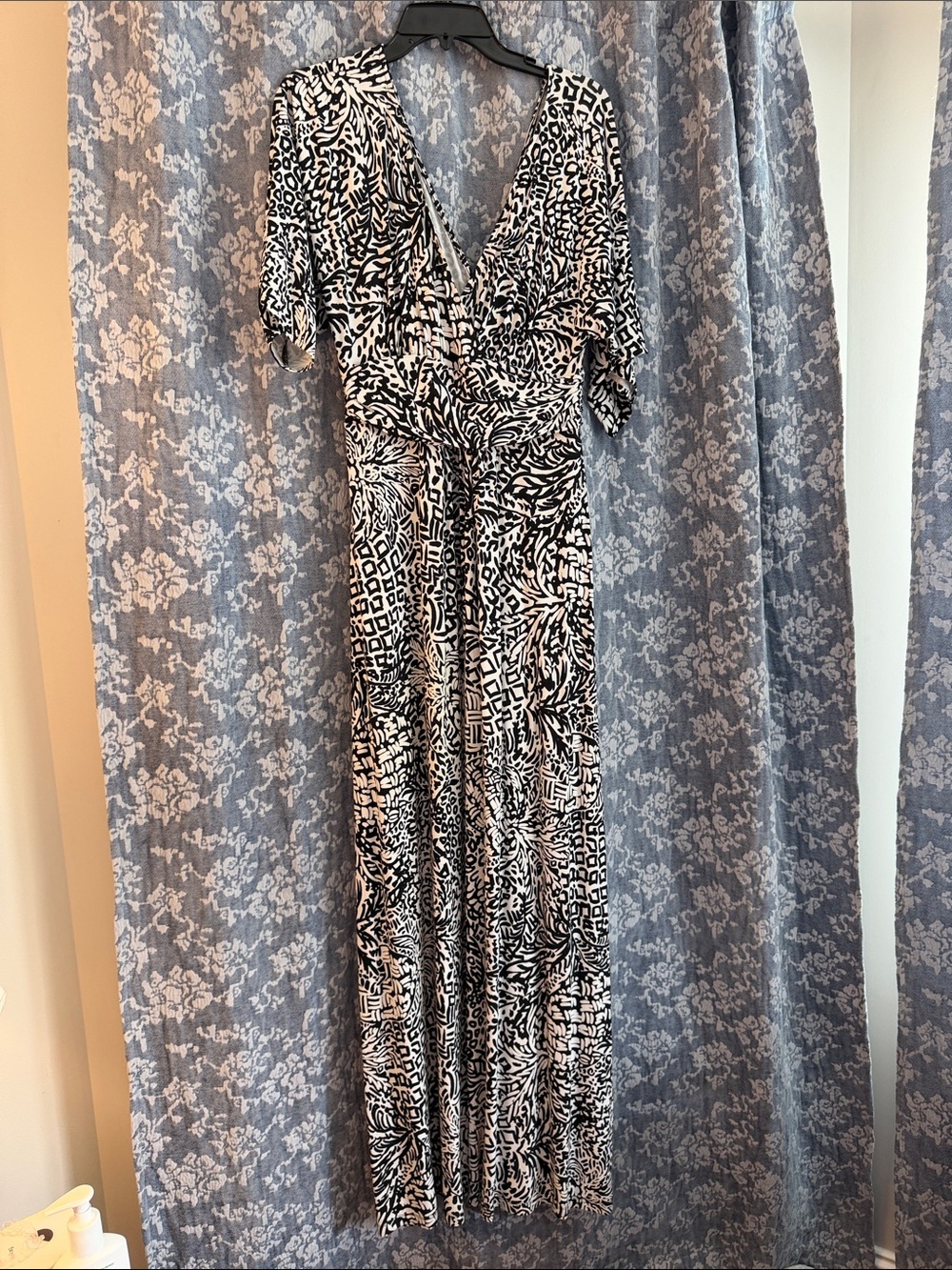 Lilly Pulitzer Black & White Printed Wrap Maxi Dress
